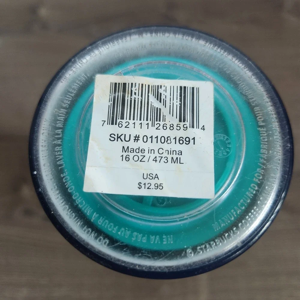 2018‎ Starbucks Valentines Day Flower Hearts Blue Tumbler Acrylic 16 oz Tall Cup